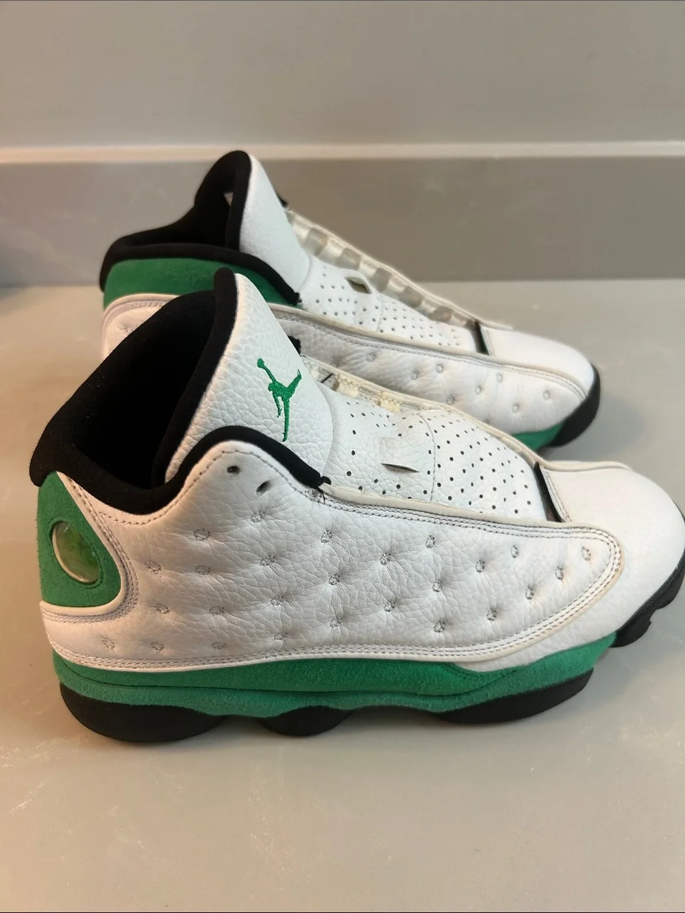 Jordan White and Green Men's Athletic Basketball Shoes